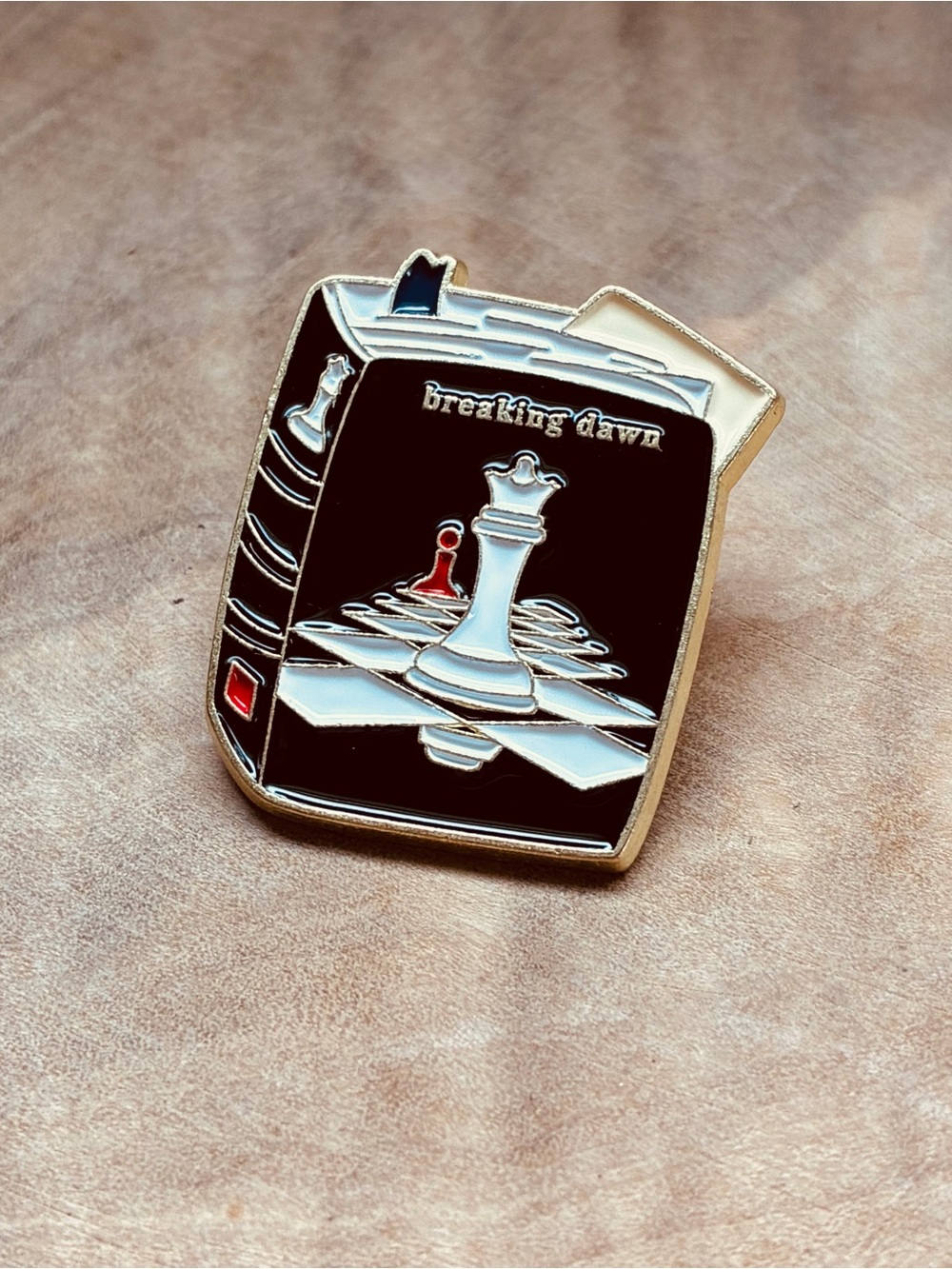 Twilight Saga Breaking Dawn Book Cover Enamel Pin Chess Piece Y2K Collectible